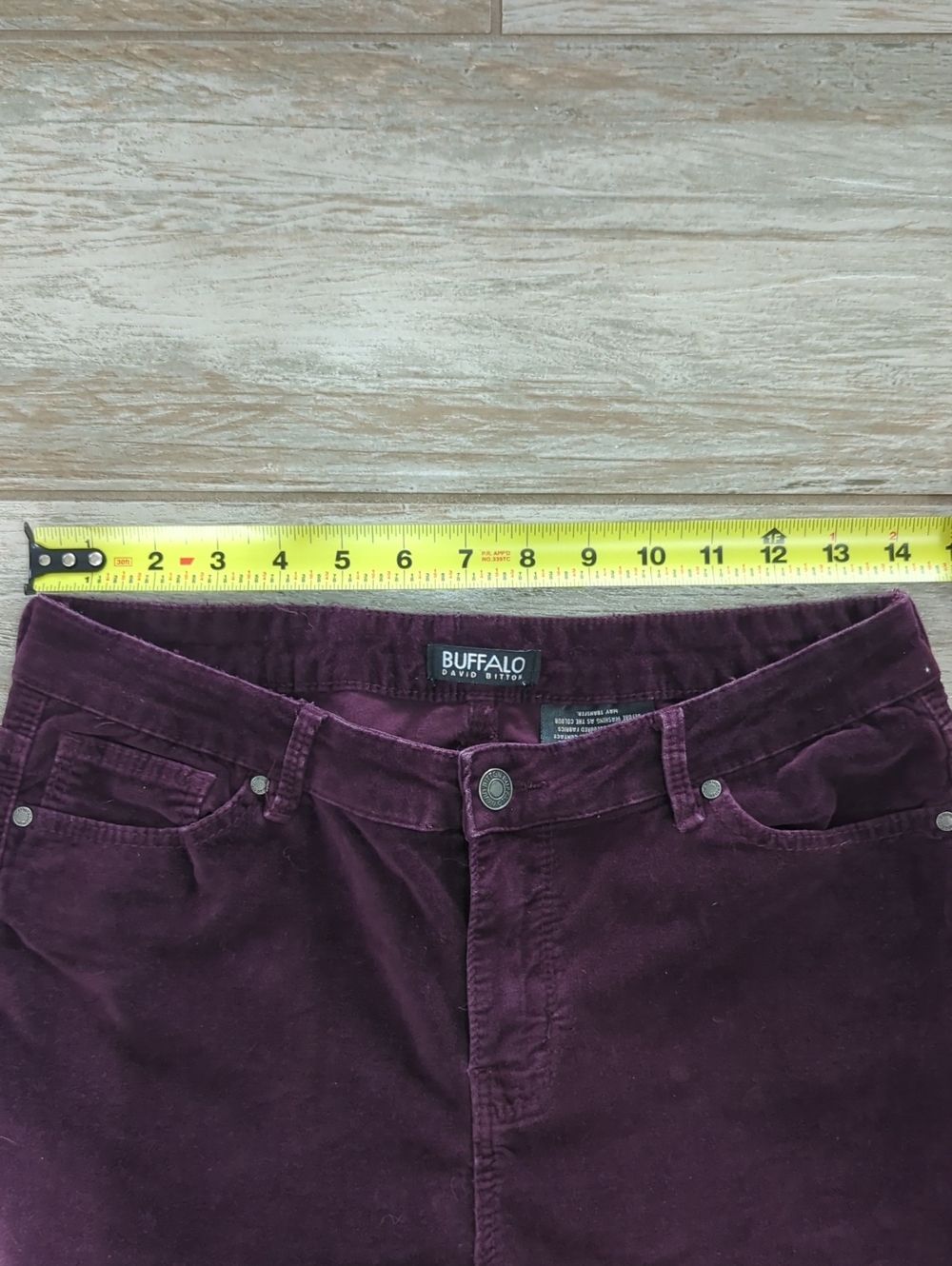 Buffalo David Bitton Purple/Merlot Wine Velvet Skinny Jeans Flocked Denim - Picture 10 of 12